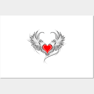 Angel Heart with White Wings Posters and Art